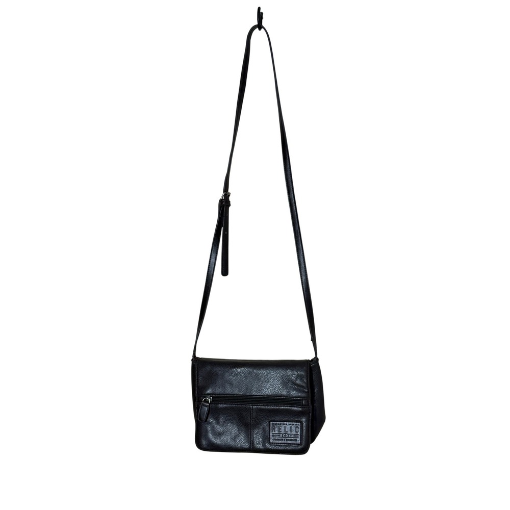 Relic Womens Dark Brown Faux Leather Crossbody Bag Flap Messenger Purse Small